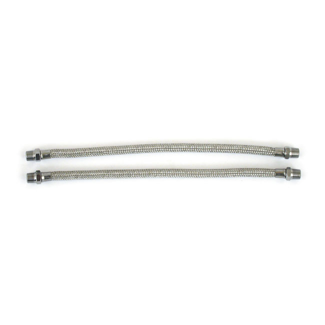 Sportster rocker box oil line kit. braided stainless - 57-85 XL Sportster (exkl. 58-69 XLCH-modeller med magnet)