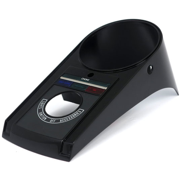 Die-cast aluminum dash cover, 68-90 style. Black - 68-84 FL; 71-72 FX; 84-90 Softtail; 80-86 FXWG