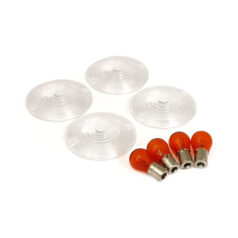 Turn signal flat lens kit. Clear - 86-24 H-D med skruvmonterade 3-1/4" platta lins blinkers