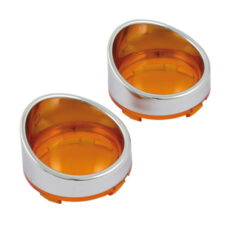 Turn signal lens set with visor. Amber lens - 00-23 H-D med kulblinkers (exkl. V-Rod, Street och modeller med dubbel bakljus/blinkers setup)