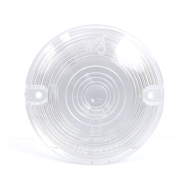 Replacement turn signal lens. Flat lens. Clear - 86-23 H-D (med platta lins blinkers)
