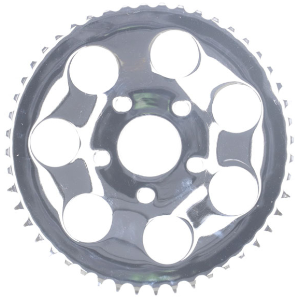 Rear sprocket, chrome. 48t - 73-85 4-växlad Big Twin; 79-81 XL Sportster - Bild 2