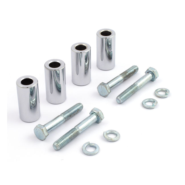 Narrow to Wide Glide fender kit. Chrome - 73-83 FX, XL Sportster gafflar