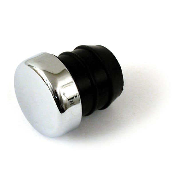 Oil tank fill plug. Chrome - De flesta vanliga H-D och specialanpassade oljetankar med 3,02 cm ((1-3/16") diameter hål