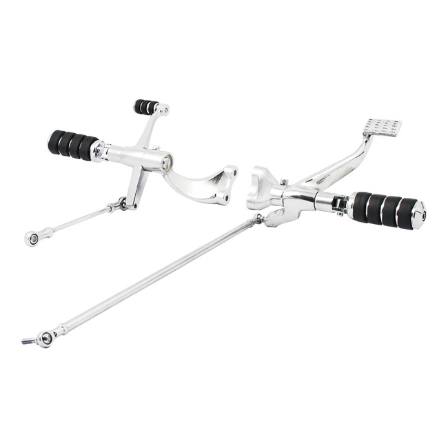 Evo XL forward control kit. ISO pegs. Chrome - 04-13 XL Sportster med gummimonterad motor