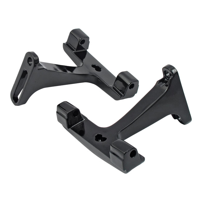 Mount bracket, passenger floorboard. Stock height. Black - 93-24 FLT/Touring; 09-24 Trikes