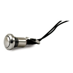 Smooth push button switch. Polished stainless - UNIVERSAL