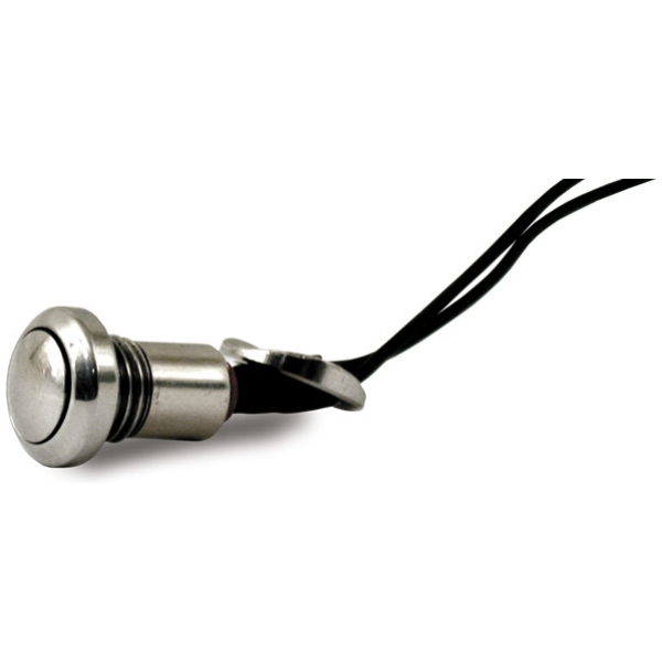 Smooth push button switch. Polished stainless - UNIVERSAL