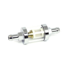 Clear-view fuel filter, 3/8" ID. Chrome - Universal