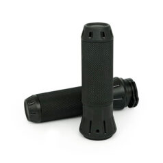 Cobra, billet aluminum grips. Black - 74-22 H-D med enkel eller dubbla gaskablar (exkl. Street)