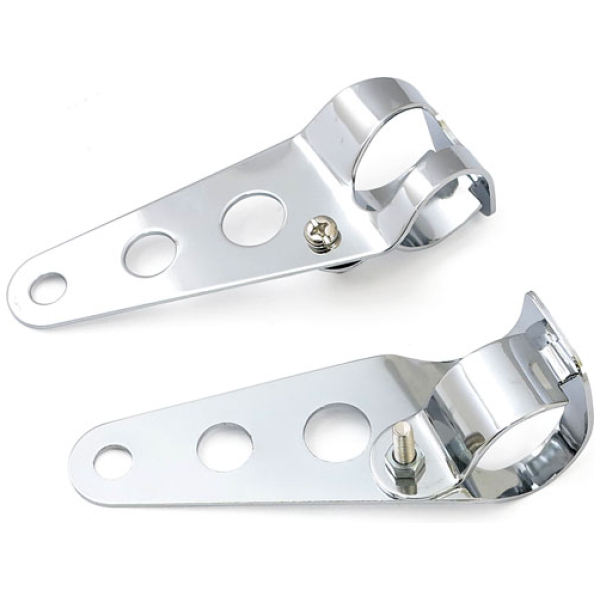 Frisco, side mount headlamp bracket set. Chrome - 41mm gaffelrör