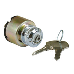FX style ignition switch 'thick', flat key. Chrome - 75-78 XL Sportster; 73-77 FX