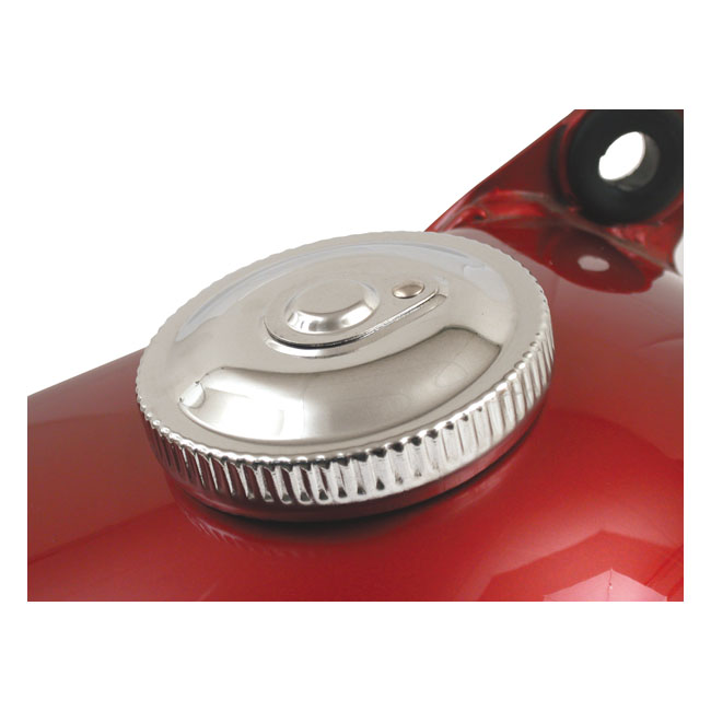 Gas cap with lock. Vented. Chrome - 83-95 H-D (exkl. FLT)