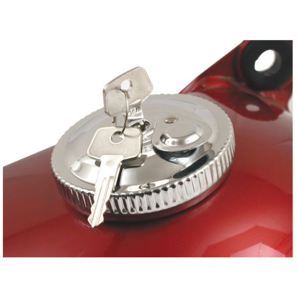 Gas cap with lock. Vented. Chrome - 83-95 H-D (exkl. FLT) - Bild 2