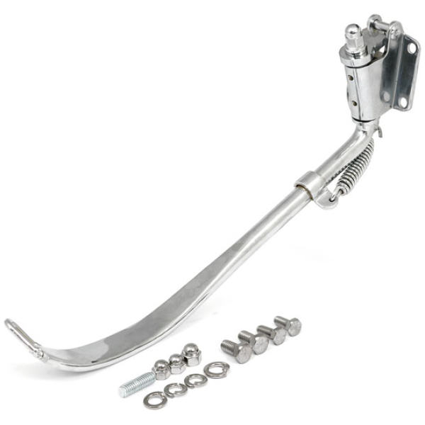 Jiffy stand kit. STD length. Chrome - 37-86 4-växlad FL, FX; 84-88 Softail