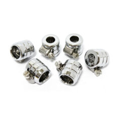 Smooth hose clamps, 1/4". Chrome Grooved