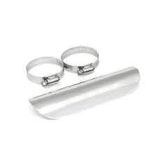 Universal smooth heat shield 7" long chrome - 2-1/4" avgasrör