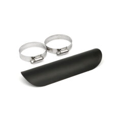 Universal smooth heat shield 7" long black - 2-1/4" avgasrör