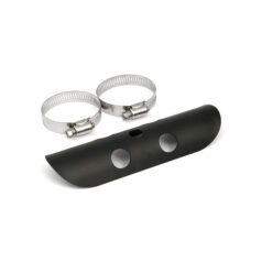 Universal Bullet Hole heat shield 7" long black - 1-3/4" avgasrör