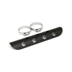 Universal Bullet Hole heat shield 10" long black - 1-3/4" avgasrör