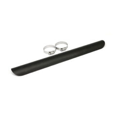 Universal smooth heat shield 18" long black - 1-3/4" avgasrör