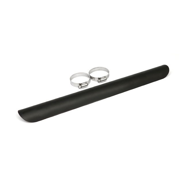 Universal smooth heat shield 18" long black - 1-3/4" avgasrör