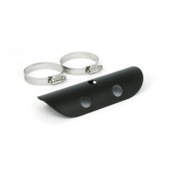 Universal bullet hole heat shield 7" long black - 2-1/4" avgasrör