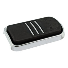 Brake pedal pad, tri-rail. Chrome - 86-17  FL Softail; 80-21 FLT/Touring; 12-16  FLD