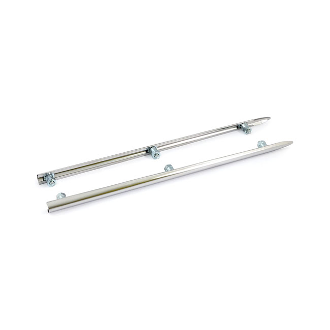 Front fender tip spears, stainless - Most 49-85 FL