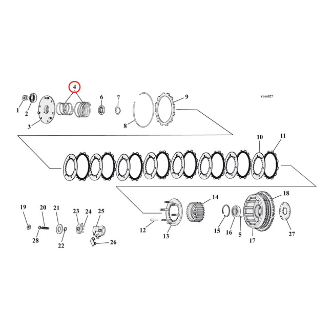 MCS, clutch spring set - 71-E84 XL Sportster