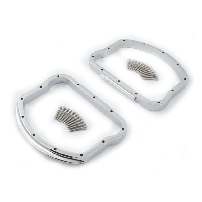 Panhead rocker cover D-ring kit. Chrome - 48-65 Panhead