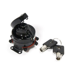 FL style ignition switch, 'electronic'. Round key, black - 73-95 FL, FX, FXWG modeller med dubbel bränsletank monterad tändning