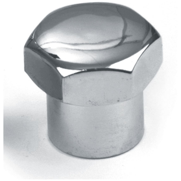 Fork stem nut. domed. Chrome - 78-87 XL Sportster; 71-85 FX; 82-87 FXR