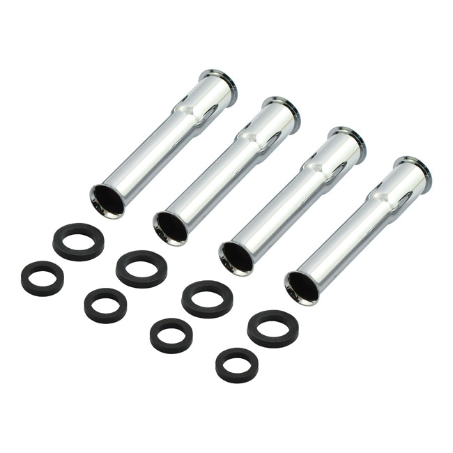 Lower pushrod cover kit. 48-E79. Chrome - 48-65 Panhead; 66-E79 Shovelhead