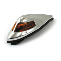 Antique style front fender light. Chrome, amber lens - 65-84 FL, 86-up FLST, olika anpassade applikationer