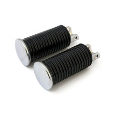 OEM style foot pegs, large diameter. Chrome end cap - 52-90 K, XL Sportster, FL, FX rider (FLT, FXRT passagerare)