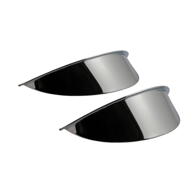 Smooth headlamp/spotlamp visor. 4-1/2". Chrome - De flesta 41-24 H-D strålkastare/halvljus & de flesta små specialanpassade strålkastare