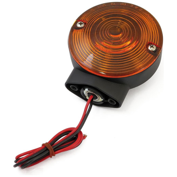 TURN SIGNAL ASSY, FRONT. AMBER LENS - 86-15 FLT/Touring (exkl. FLHX, FLHRS); 16-22 FLHR/C; 2023 FLHFB Electra Glide Highway King