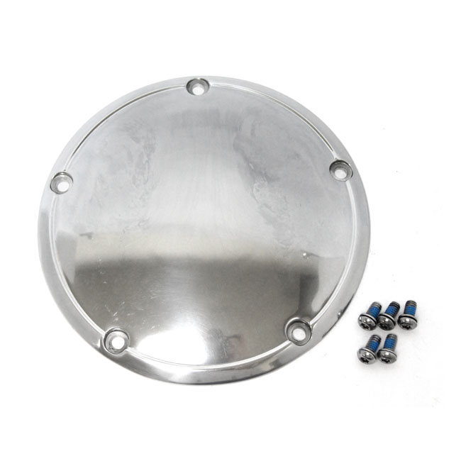 Derby cover, OEM style Domed. Polished - 99-17 Dyna; 99-18 Softail (Exkl. 2018 FLSB); 99-15 FLT/Touring, Trike (Exkl. 2015 FLHTCUL, FLHTKL)