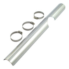 FLT header heat shield, lower right. Chrome - 81-91 FLT/Touring
