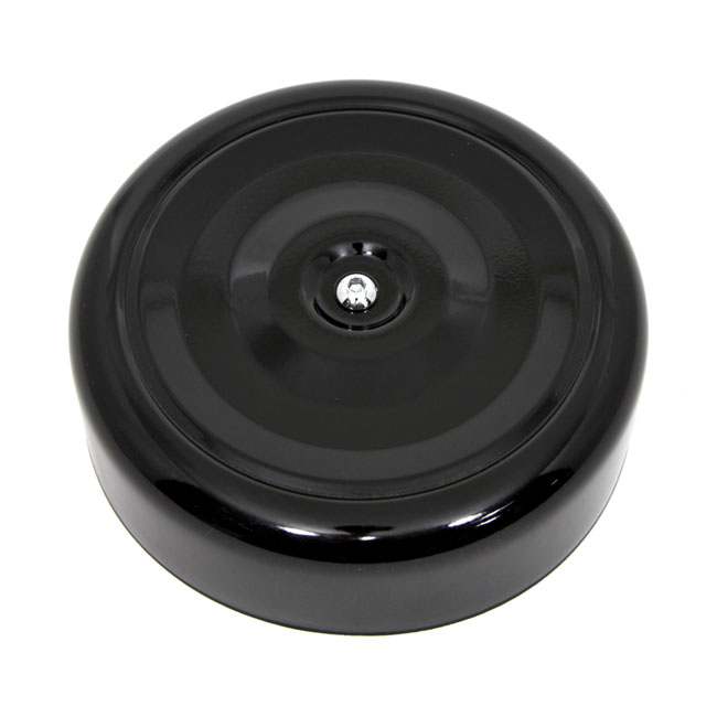 Air cleaner cover, Bobber style. 7" diameter. Black - 66-89 Big Twin; 66-87 XL Sportster med Keihin fjäril, Bendix eller Tillotson förgasare