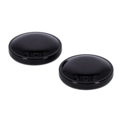 Gas cap set, late style. Gloss black - 36-82 H-D