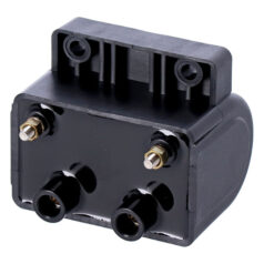 Late OEM style ignition coil. 12v, 4 ohm. Black - 80-84 Shovel Big Twin; 80-84 XL Sportster. Med elektronisk tändning (dubbel brand)