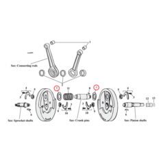 Flywheel thrust washer set, bronze - 57-71 XL Sportster