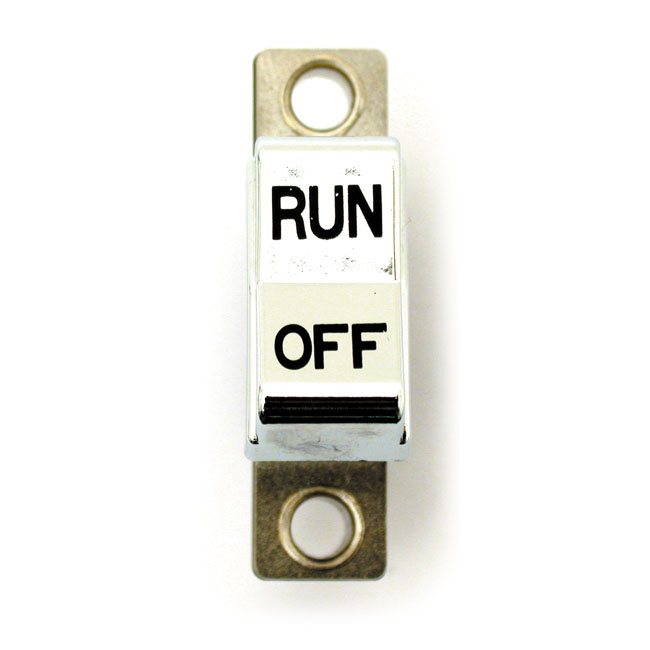 Handlebar rocker switch, run/off. Chrome - 72-81 H-D