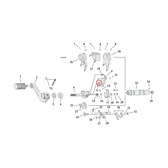 Spacer, shifter pawl - 91-03 5-växlad XL Sportster