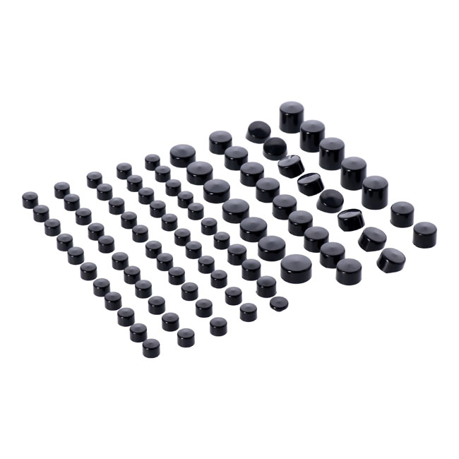 Smoothtopps, push-on cover set (86pc). Black - 99-05 Dyna