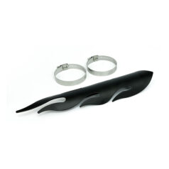 Flamed heat shield set 12" long black - 1-3/4" avgasrör
