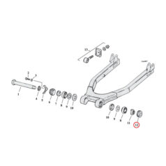 Lock nut, swingarm bearing. left - 54-E74 K, XL Sportster  1 begagnad