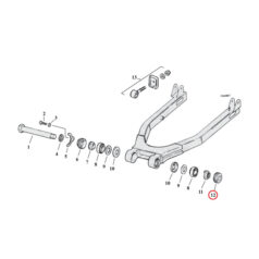 Locknut, swingarm bearing. left - L74-81 XL Sportster  1 begagnad